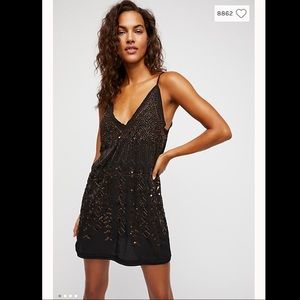 Free People Arizona Nights Embellished Slip Dress